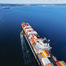 Aerial View of Container Ship